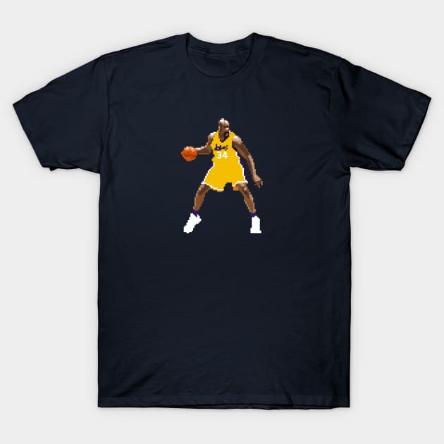 Shaquille O'Neal Pixel Dribble T-Shirt by qiangdade